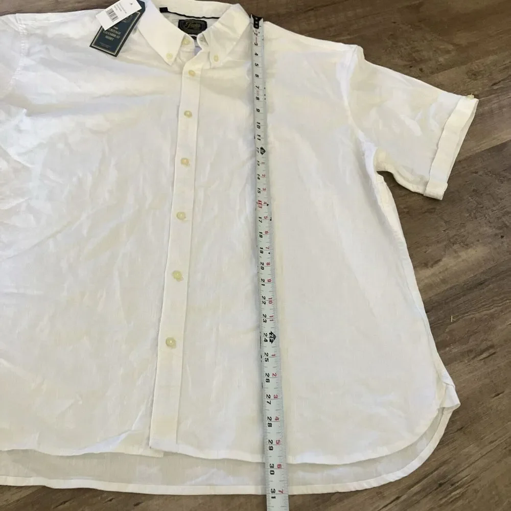 Jacks MFG Heritage‎ Chambray Noho Shirt Mens 3XL White Short Sleeve J23A-209-C88